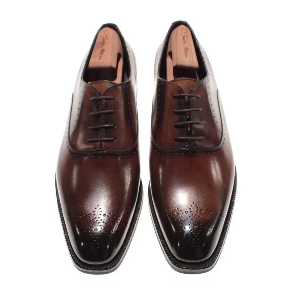 Di Bianco NWB Oxford Dress Shoes Size 42.5 (US 9.5) Brown Leather Made in Italy